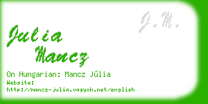 julia mancz business card
